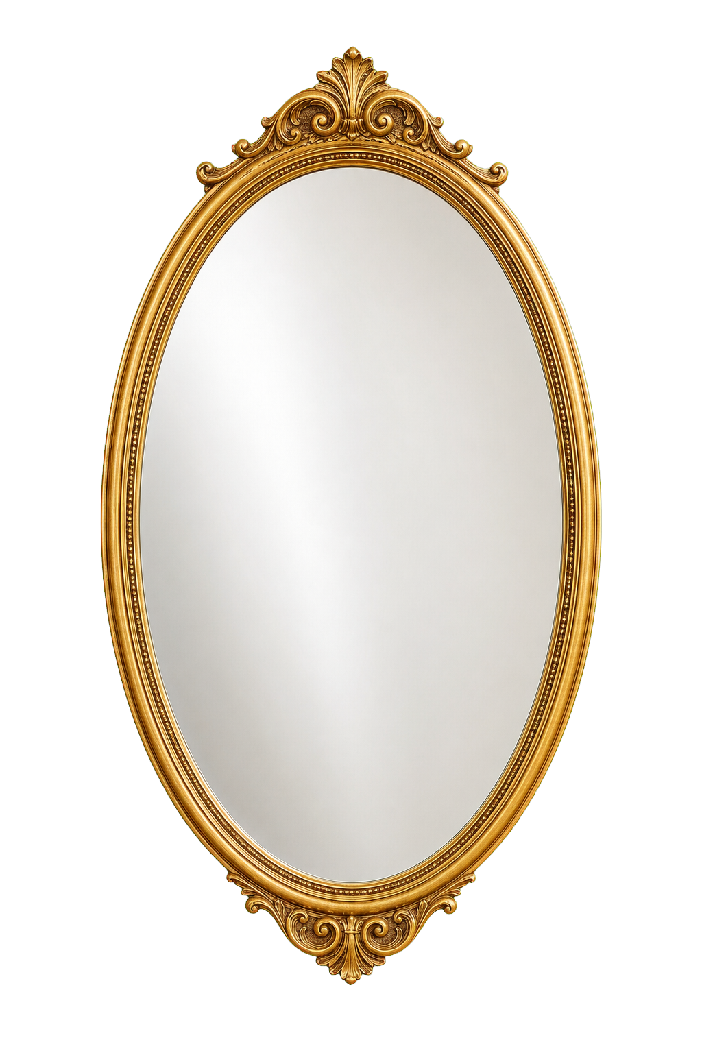 Elegant oval gold-framed mirror